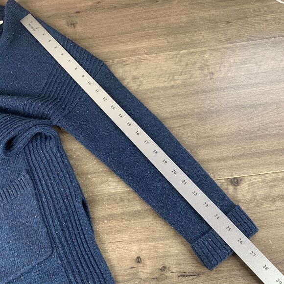 Alya Open Front Cardigan Sweater Women's Pockets Long Tunic Knit Size Small Blue - Picture 13 of 15